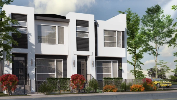 Custom home massing rendering