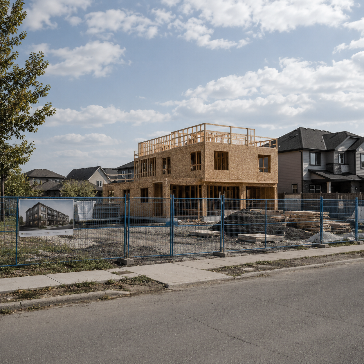 Calgary infill development and residential architectural rendering