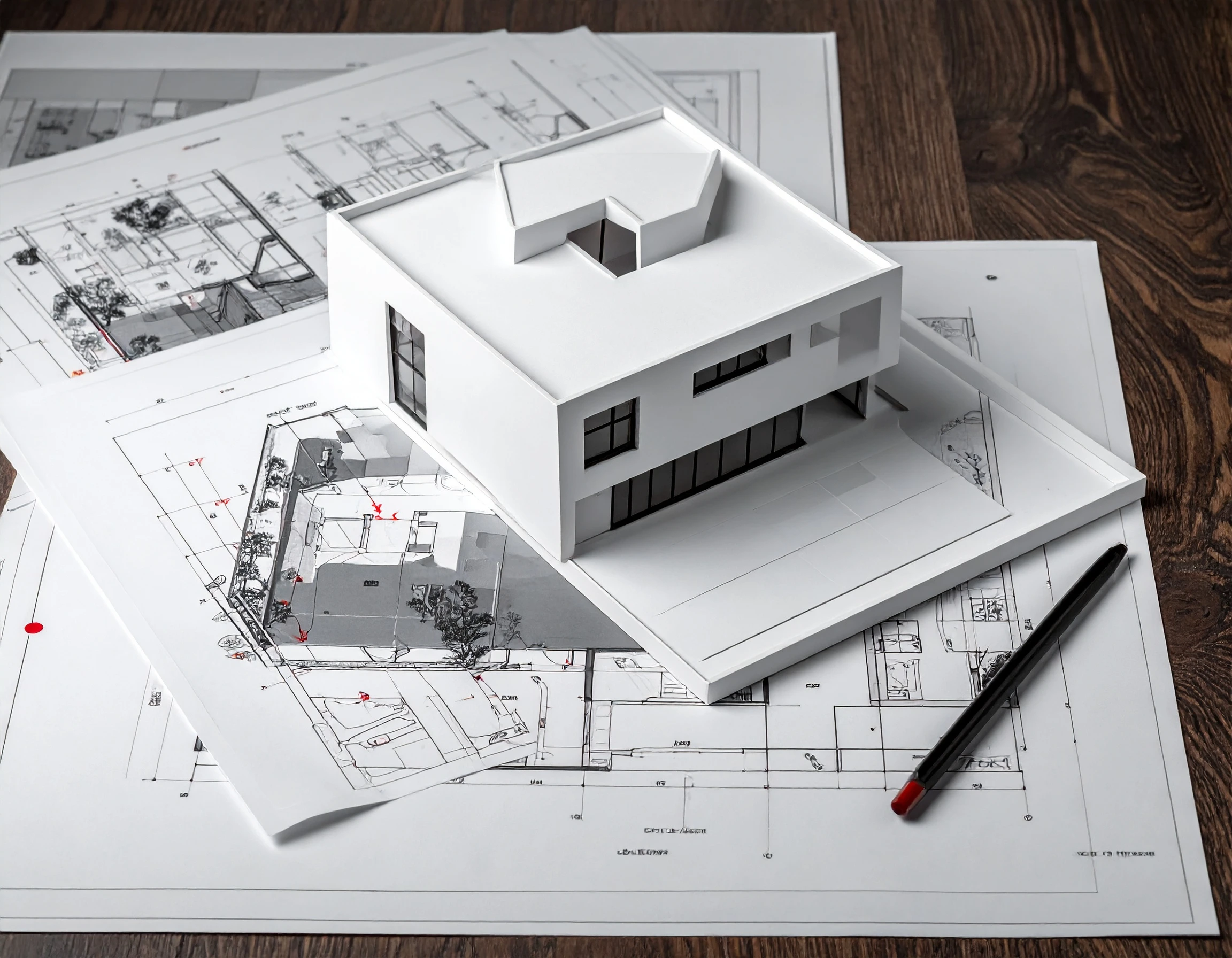 Architectural site plan markup