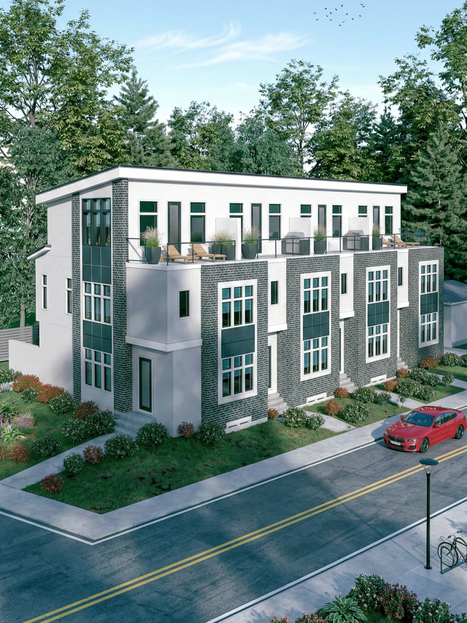 Calgary rowhouse infill development with multi-unit urban density