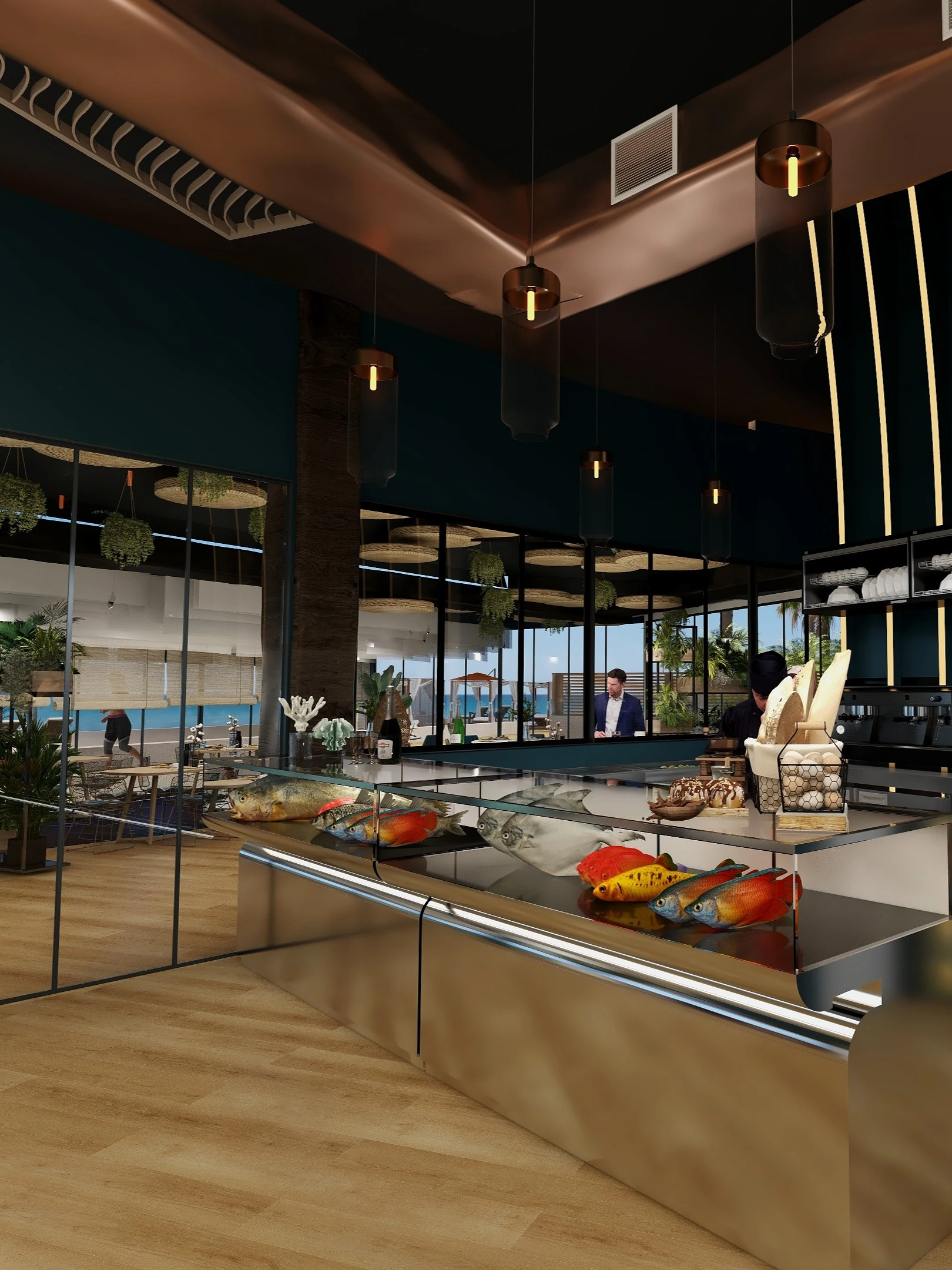 Restaurant interior design and commercial kitchen coordination